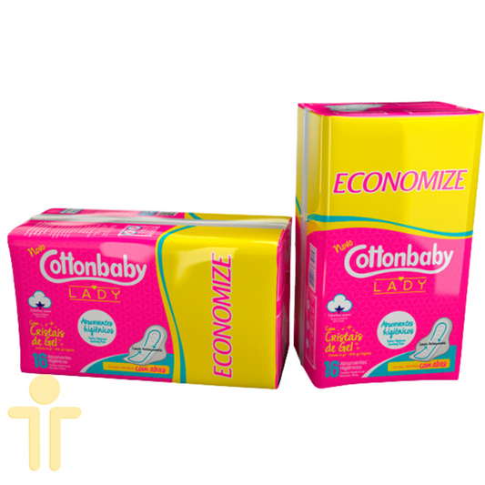 Absorvente LADY com abas 16 unidades - Cottonbaby