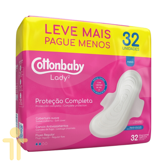 Absorvente LADY com abas 32 unidades - Cottonbaby