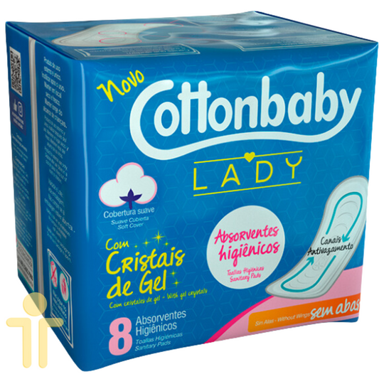 Absorvente LADY sem Abas 8 unidades - Cottonbaby