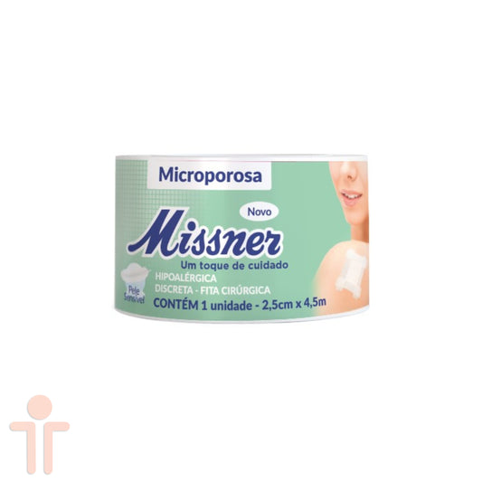 Fita Microporosa Branca 2,5cm X 4,5cm / MISSNER
