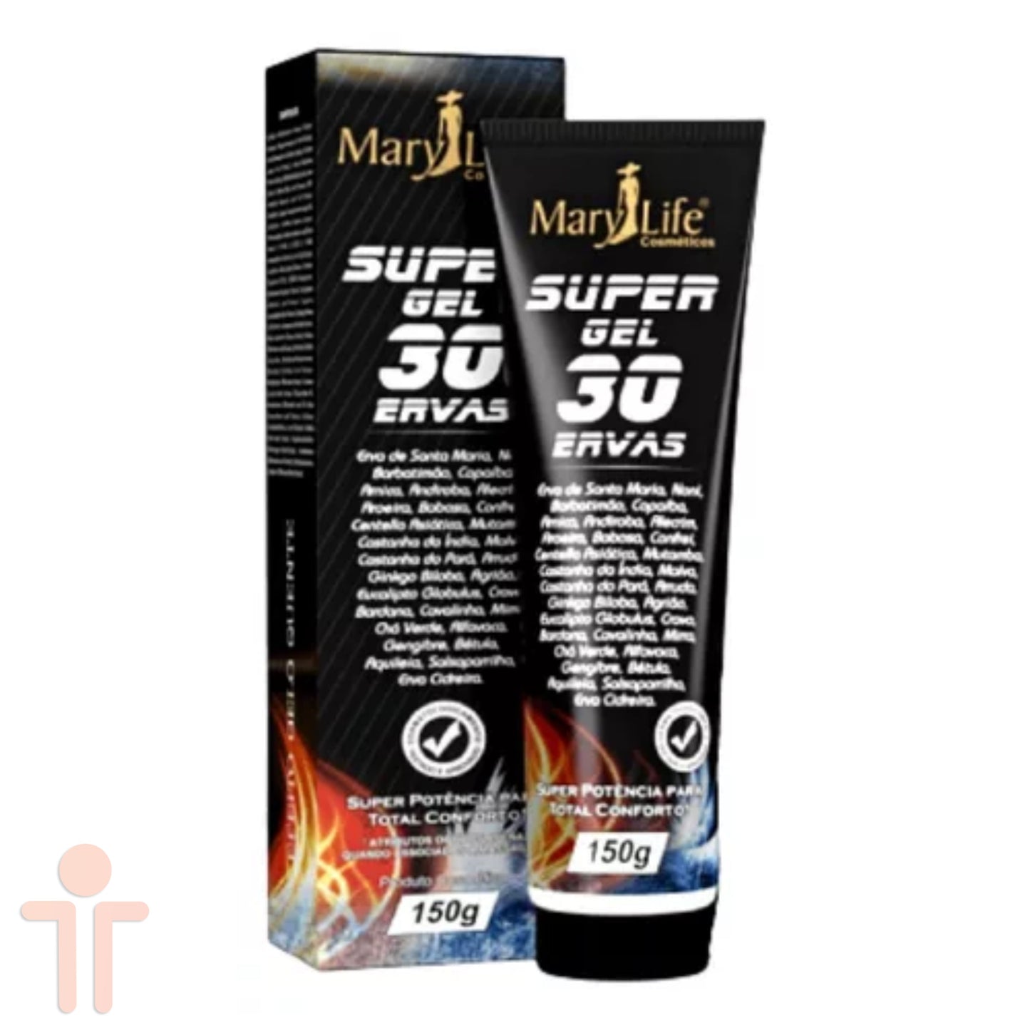 Super Gel 30 Ervas Massageador Efeito Gelo Quente Mary Life 150g