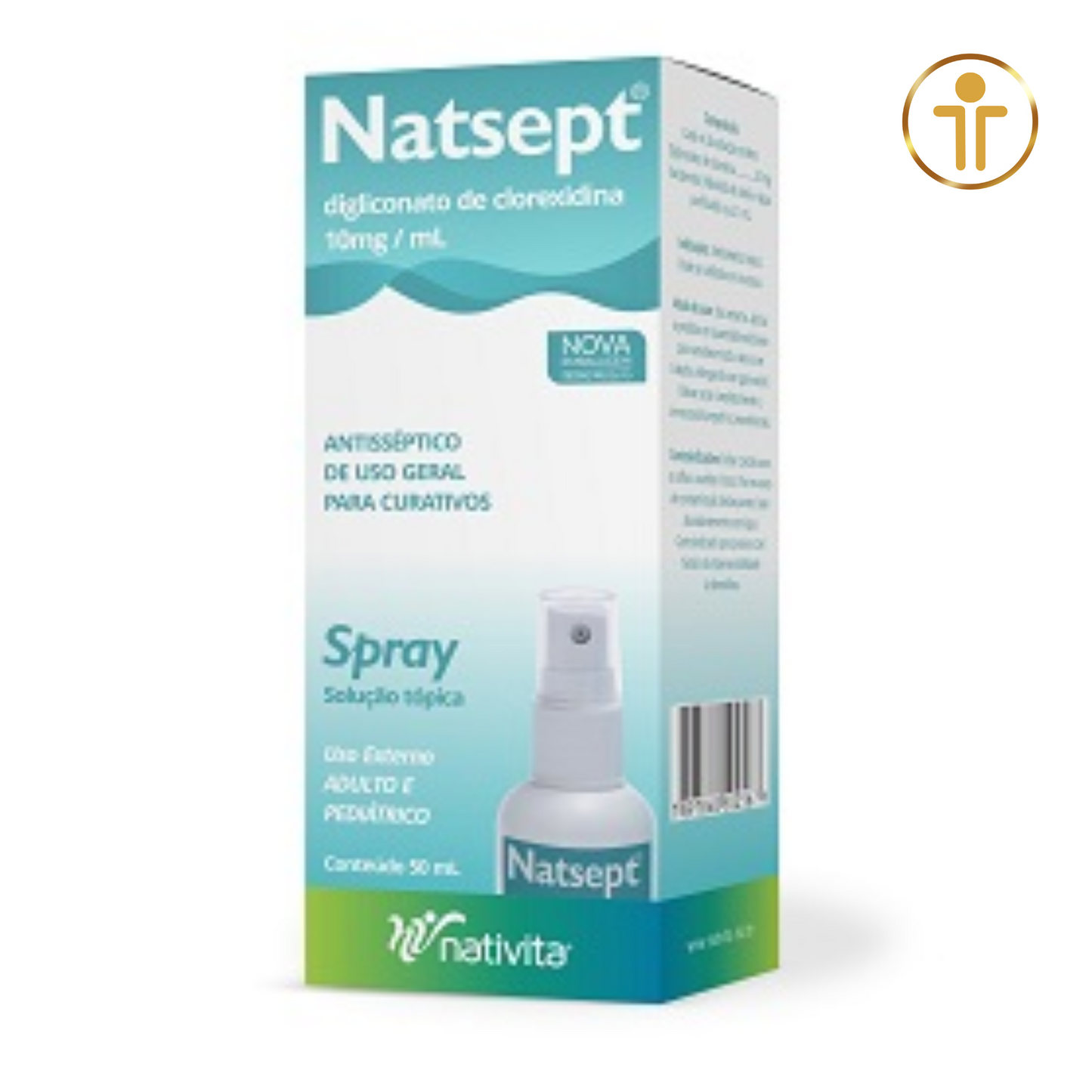 Antisséptico Spray 50 ml Natsept - Digliconato de Clorexidina 10 mg/ml | NATIVITA