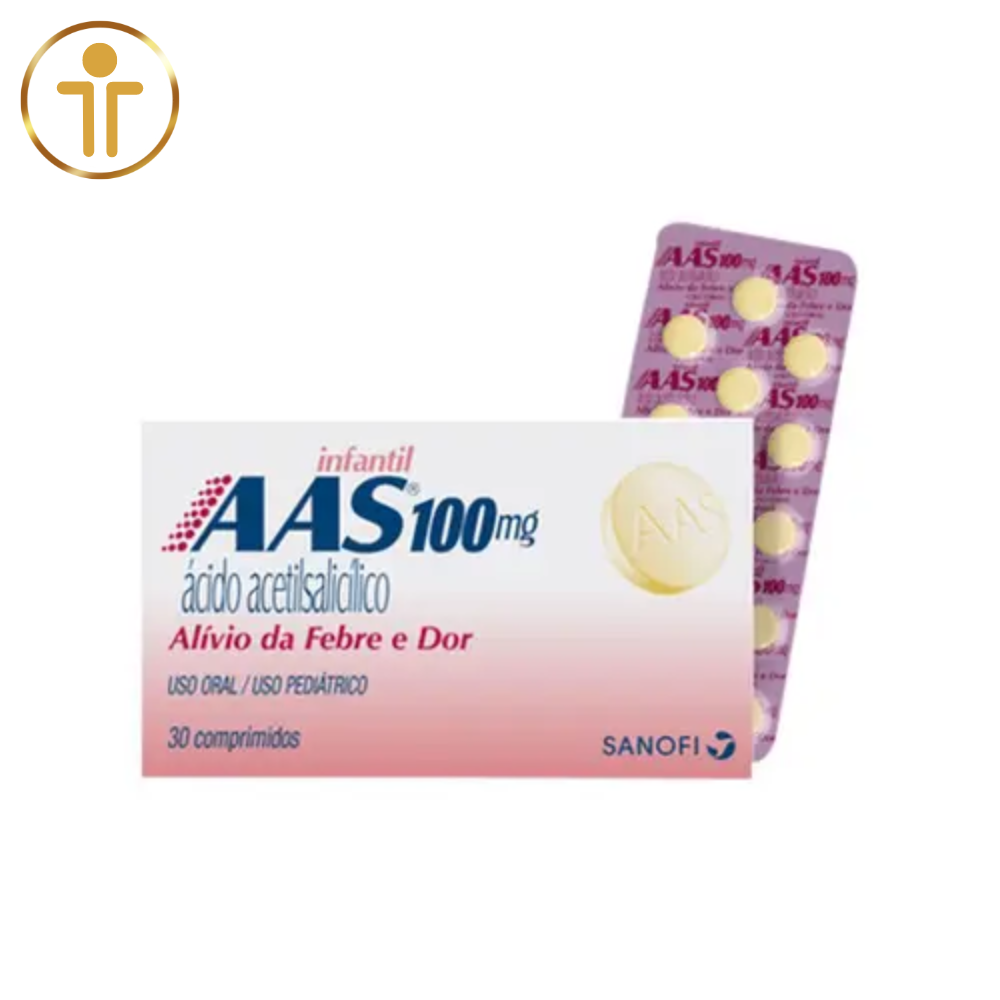 AAS 100 mg Infantil - Ácido Acetilsalicílico 30 comprimidos - Sanofi ...