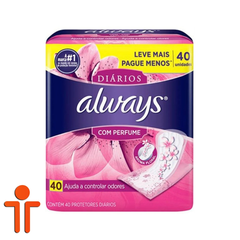 Absorvente Diários Always Com Perfume 40 Unidades