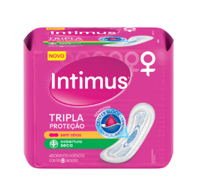 Absorvente INTIMUS Tripla Proteção sem Abas Cobertura Seca com 8 unidades