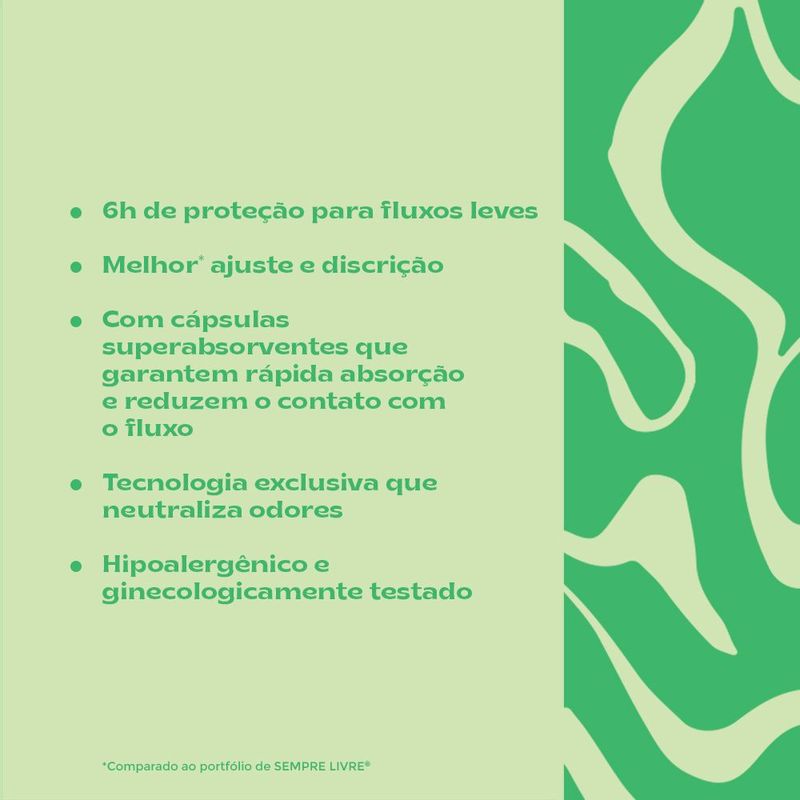 Absorvente Sempre Livre Adapt Cobertura Suave Com Abas com 8 Unidades