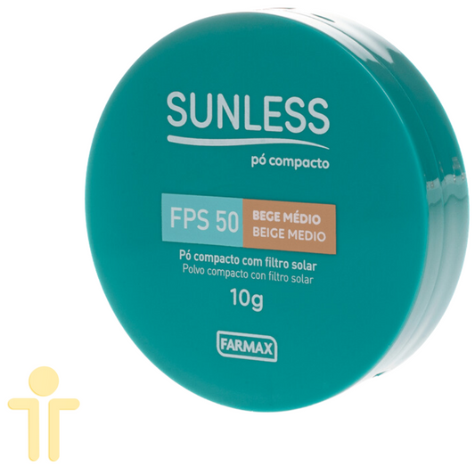 Pó Compacto com Filtro Solar Bege Médio Sunless FPS50 10g