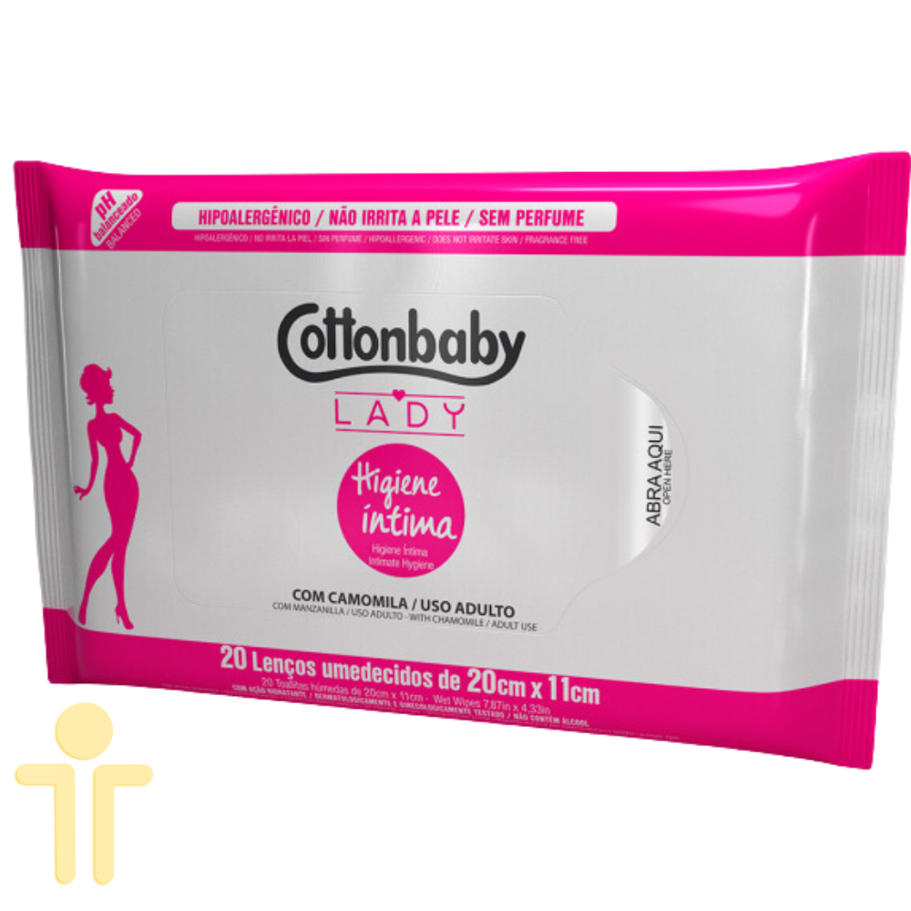 Lenço Umedecido Íntimo Lady 20 unidades - Cottonbaby