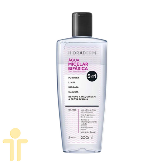 Água Micelar Bifásica Hidraderm 200ml - Farmax