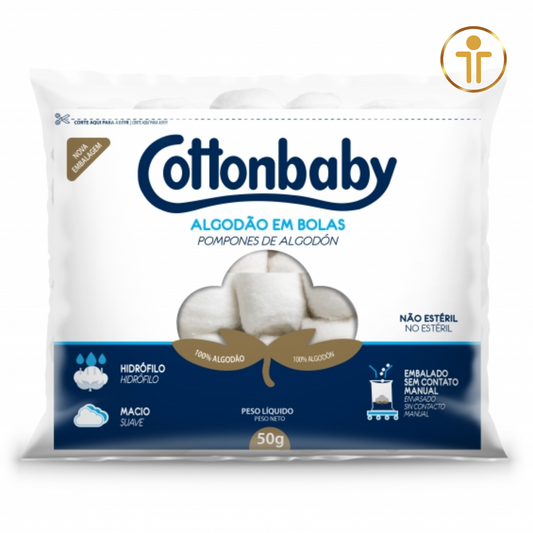 Algodão Bola Branco 50g - Cottonbaby