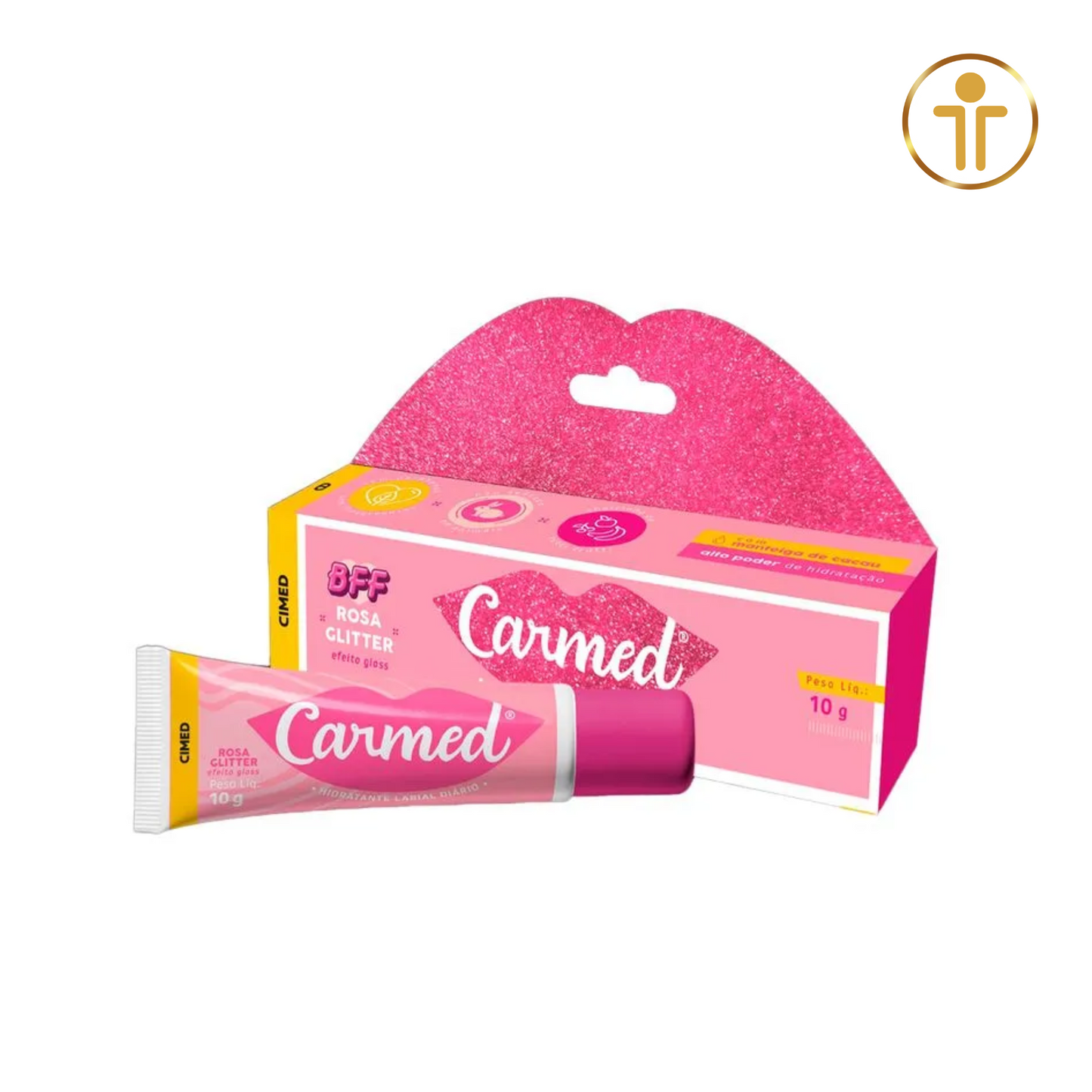 Carmed BFF Rosa Glitter - Hidratante Labial com Cor 10 G | CIMED