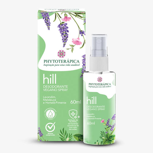 Desodorante VEGANO Spray HILL 60ml com óleos essenciais 60 ml - Phytoterápica