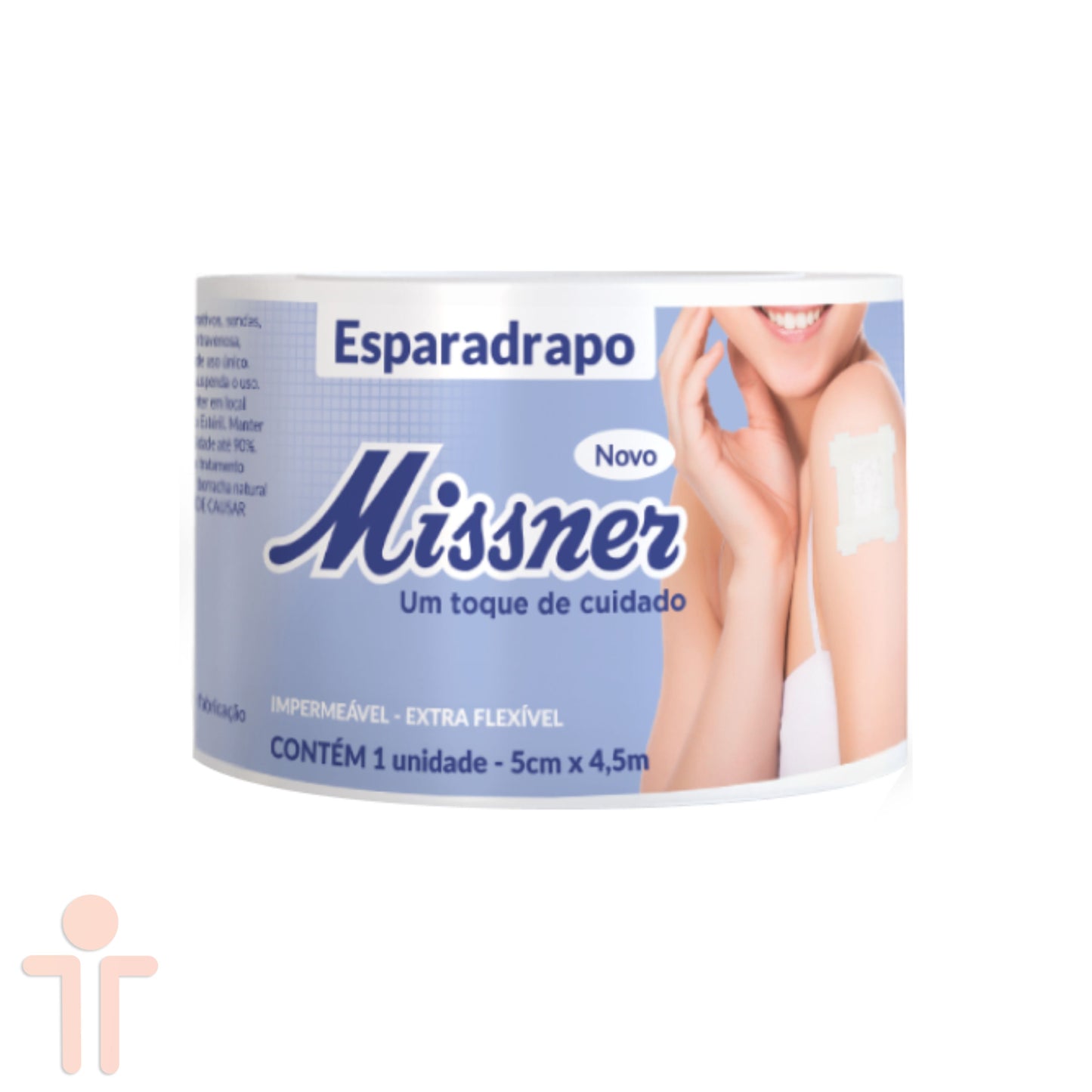 Esparadrapo Branco Impermeável 2,5cm X 4,5m - Missner