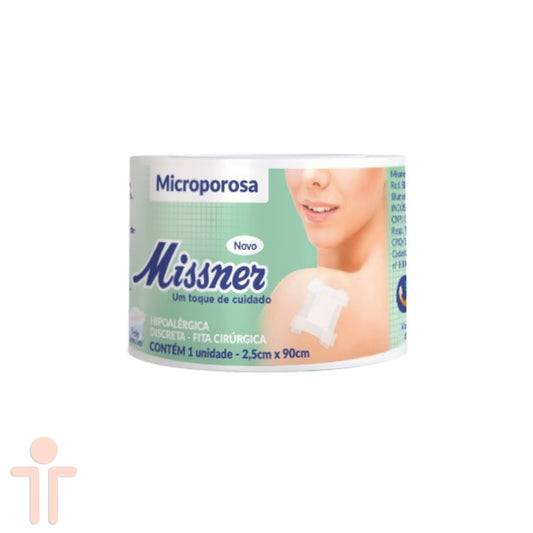 Fita Microporosa Branca 2,5cm X 90cm - Missner