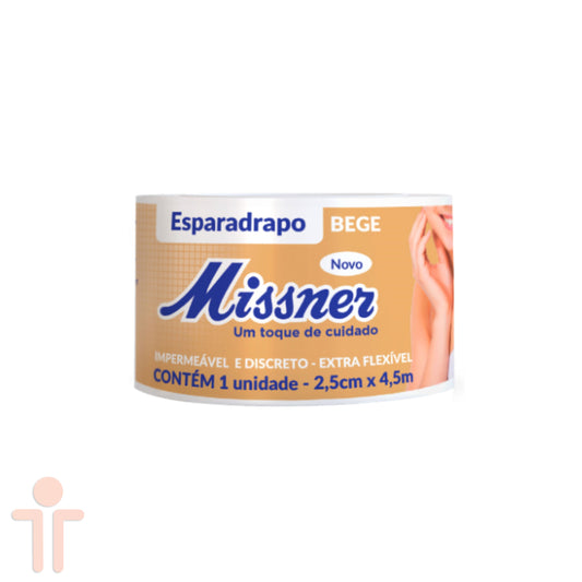 Esparadrapo Bege Impermeável 1,2cm X 4,5m - Missner