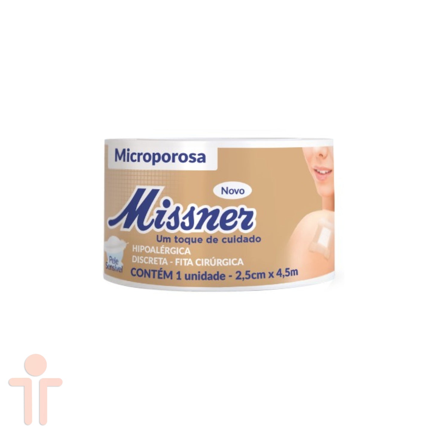 Fita Microporosa Bege 2,5cm X 4,5m - Missner