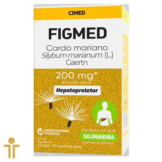 Figmed 200 MG 30 cápsulas - Cardo Mariano Sibylum marianum (L.)Gerhen - Cimed