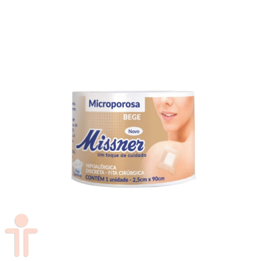 Fita Microporosa Bege 2,5cm X 90cm - Missner