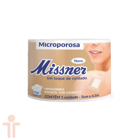 Fita Microporosa Bege 5cm X 4,5cm - Missner