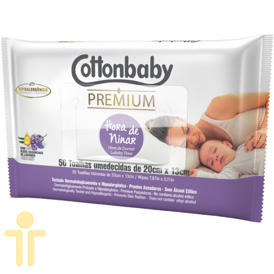 Toalha Umedecida Premium Hora de Ninar 50 unidades - Cottonbaby