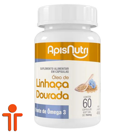 Óleo de Linhaça Dourada 500mg 60 Cápsulas - ApisNutri