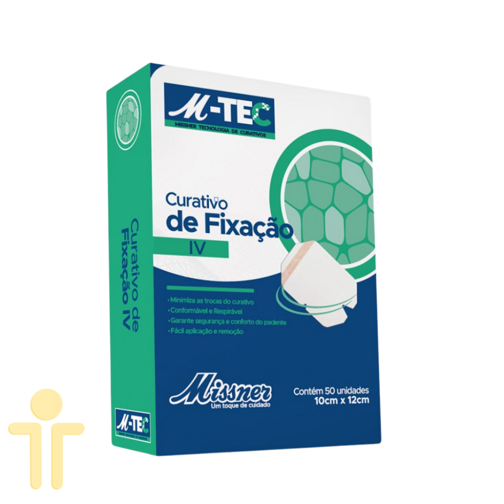 Curativo de Fixação IV M-Tec 10cm x 12cm Cartucho c/ 50un