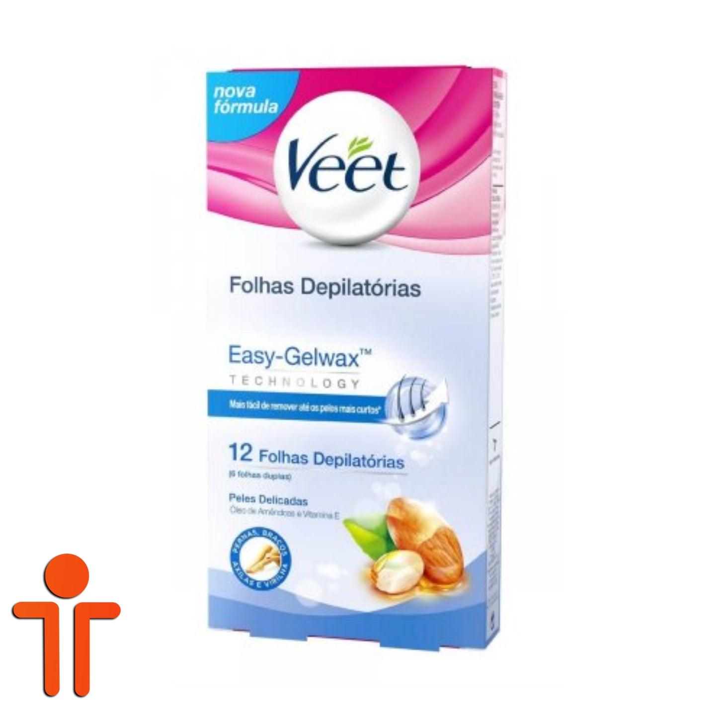 Folhas Depilatórias Veet Cera Fria Peles Delicadas com 12 Unidades