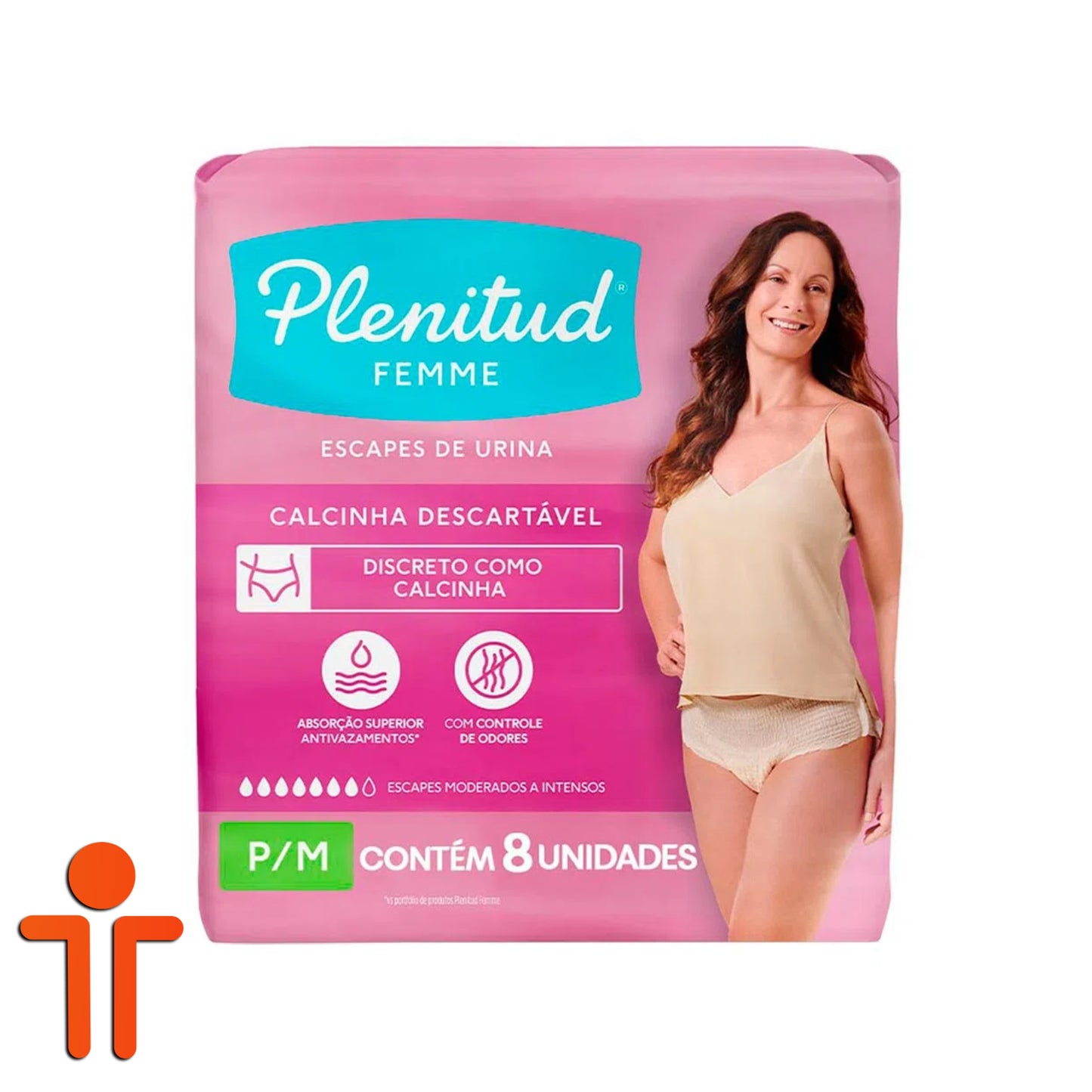 Fralda Geriátrica Feminina Calça Femme P/M 8 Unidades - Plenitud