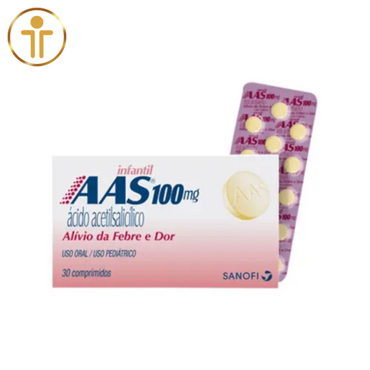 AAS 100 mg Infantil - Ácido Acetilsalicílico 30 comprimidos - Sanofi