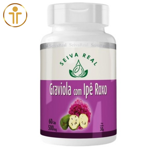 Graviola c/ Ipê Roxo 500MG 60 cápsulas - Seiva Real