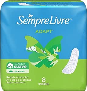 Absorvente Sempre Livre Adapt Cobertura Suave Sem Abas com 8 Unidades